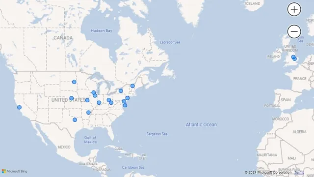 Attempt 2 Result: Mapping Using City Name, Latitude, and Longitude