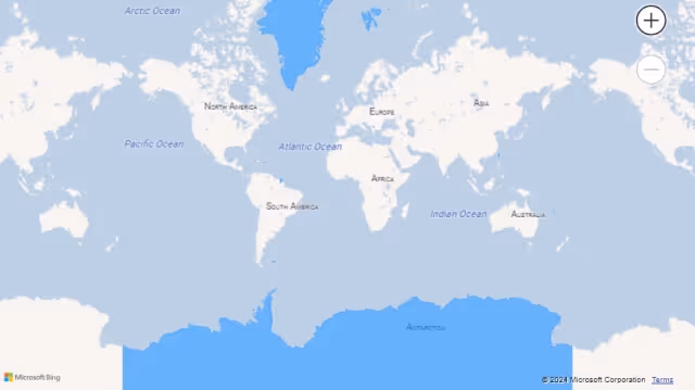Screenshot of a filled map visualization using country names (Other countries, territories, and lands) in Power BI.