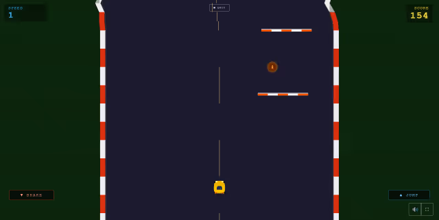 Screenshot of gameplay during the plains biome from Gauntlet Racer.
