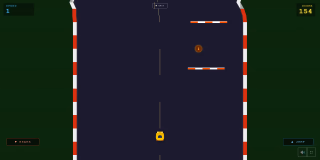 Screenshot of gameplay during the plains biome from Gauntlet Racer.