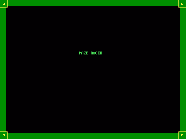 Screenshot of the title screen from Maze Racer.