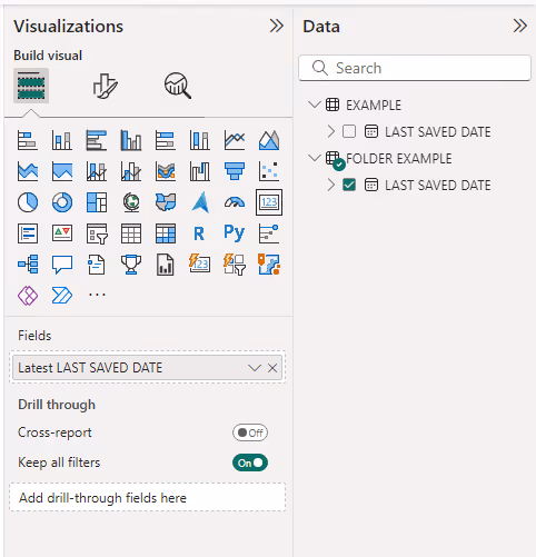 Screenshot of card visualization configuration for Method 2 (Power Query) example in Power BI.