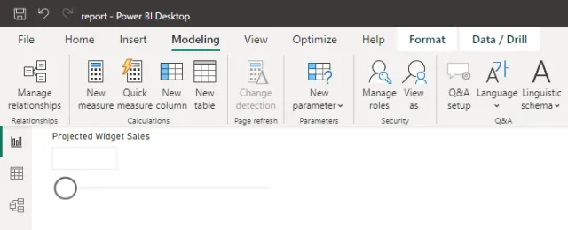 Screenshot of the formatted and renamed slicer in Power BI.