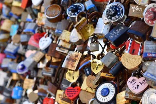 Photo of Love Locks at Pier 39 in San Francisco, California.