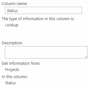 Screenshot of the column settings with the default prefix removed in SharePoint.