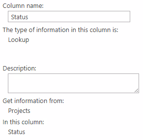 Screenshot of the column settings with the default prefix removed in SharePoint.