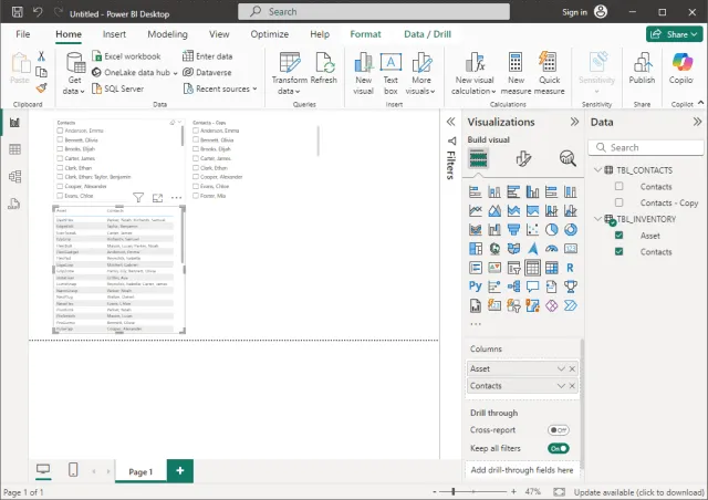 Table Visualization Configuration